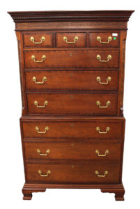  Lot 511 Awesome Council Craftsman 9 drawer banded mahogany chippendale style chest on chest