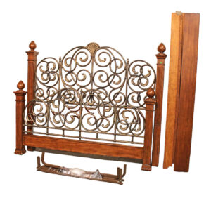  Lot 620 Adjustable mahogany and metal decorator standard king or california king size bed with rails